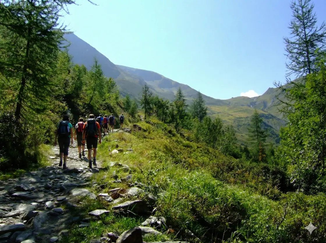 Alpine scenery on the north side of Col de Balme